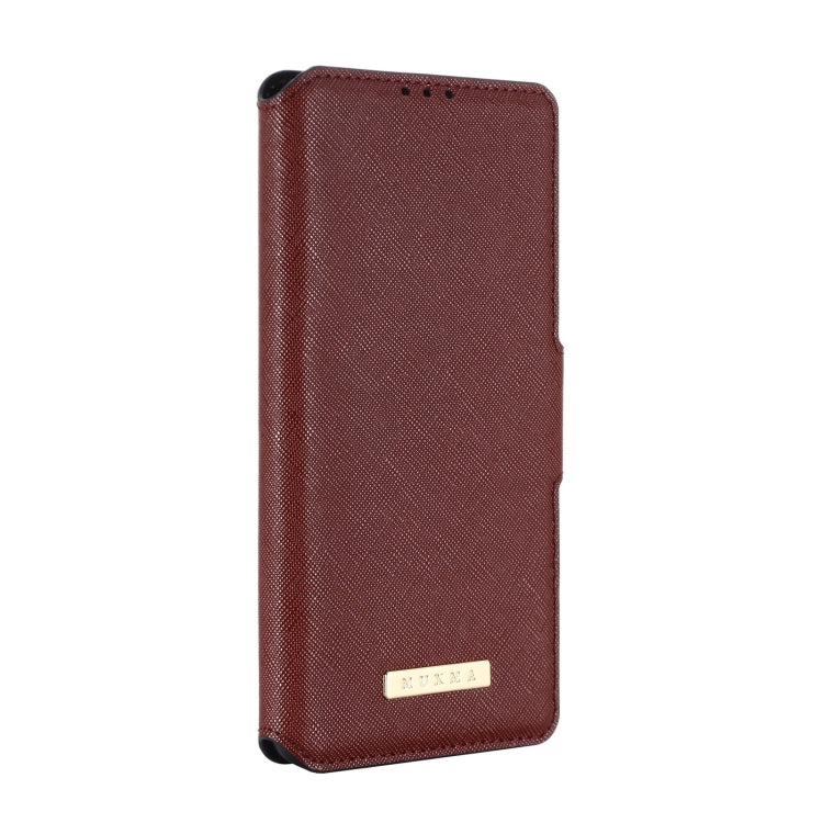For vivo X60 5G MUXMA MX115 Cross Texture Oil Edge Flip Leather Phone Case
