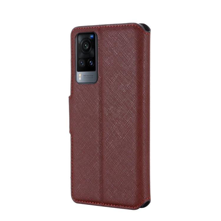 For vivo X60 5G MUXMA MX115 Cross Texture Oil Edge Flip Leather Phone Case