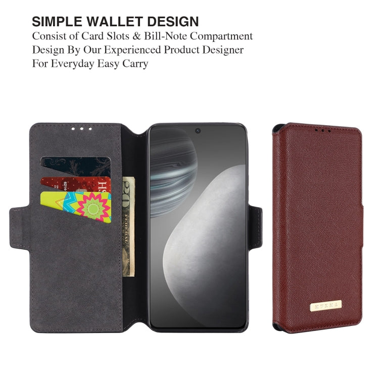 For vivo X60 5G MUXMA MX115 Cross Texture Oil Edge Flip Leather Phone Case