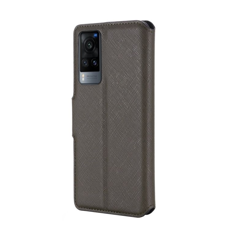 For vivo X60 5G MUXMA MX115 Cross Texture Oil Edge Flip Leather Phone Case