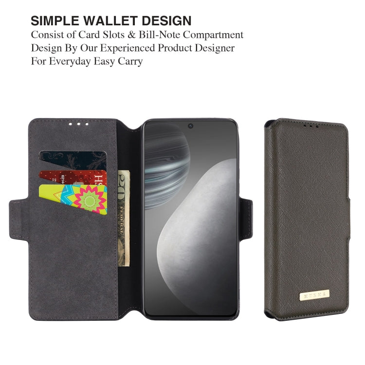 For vivo X60 5G MUXMA MX115 Cross Texture Oil Edge Flip Leather Phone Case