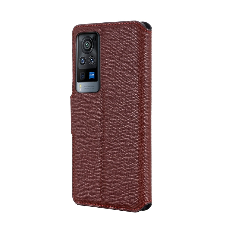 For vivo X60 Pro 5G MUXMA MX115 Cross Texture Oil Edge Flip Leather Phone Case