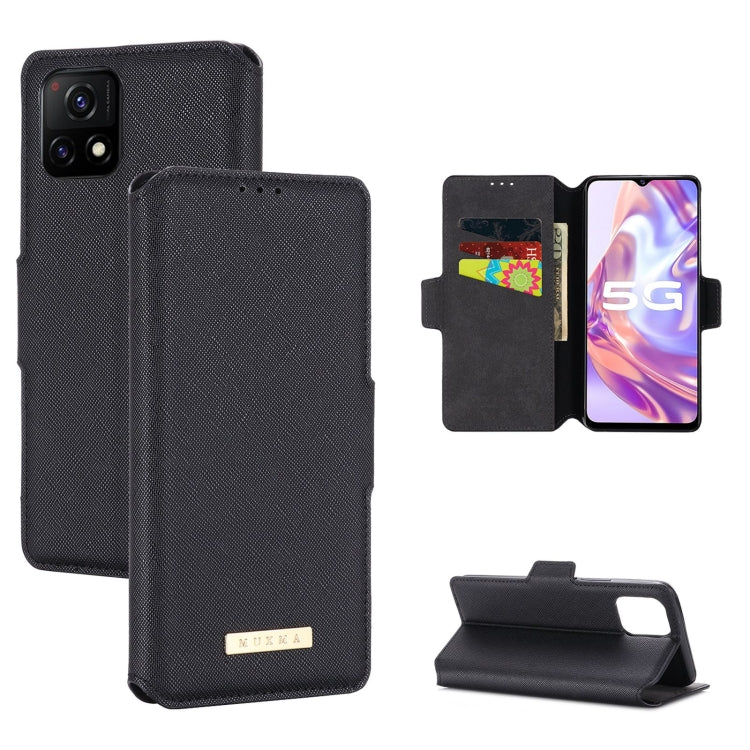 For vivo Y31s / Y52s / iQOO U3 5G MUXMA MX115 Cross Texture Oil Edge Flip Leather Phone Case