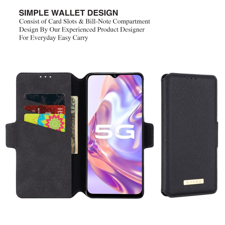 For vivo Y31s / Y52s / iQOO U3 5G MUXMA MX115 Cross Texture Oil Edge Flip Leather Phone Case