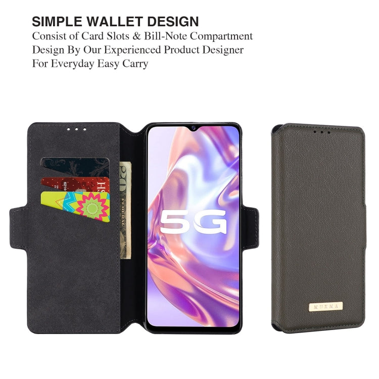 For vivo Y31s / Y52s / iQOO U3 5G MUXMA MX115 Cross Texture Oil Edge Flip Leather Phone Case