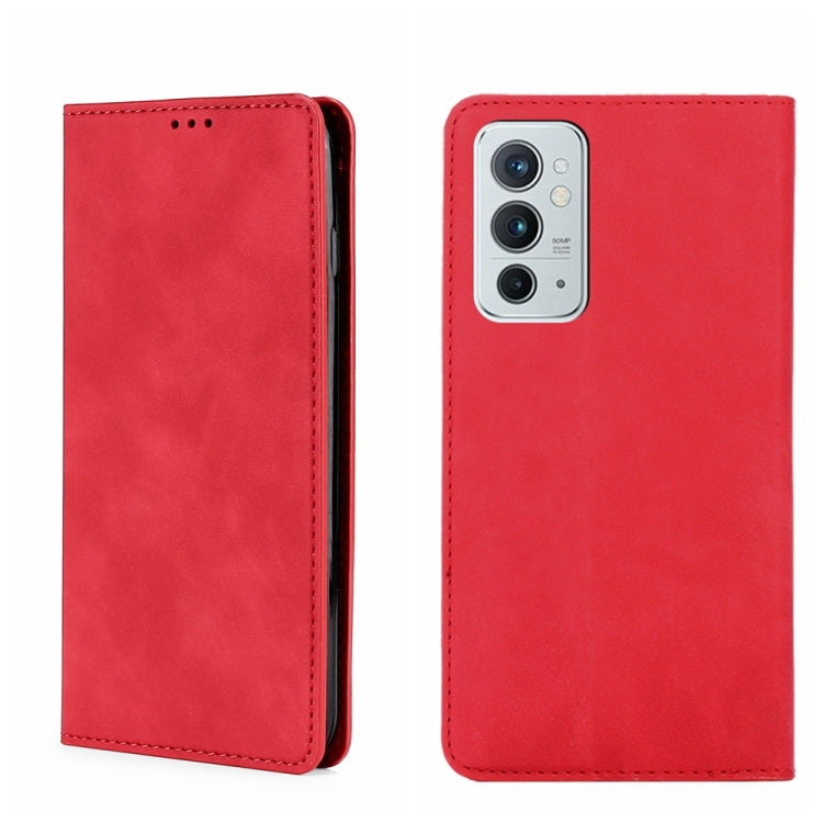 For OnePlus 9RT 5G Skin Feel Magnetic Horizontal Flip Leather Phone Case