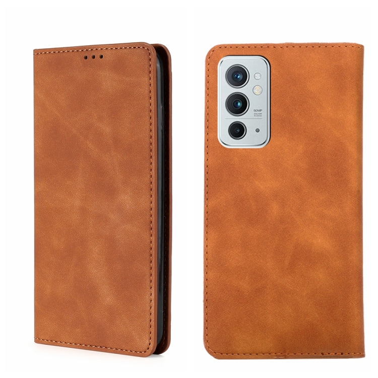 For OnePlus 9RT 5G Skin Feel Magnetic Horizontal Flip Leather Phone Case