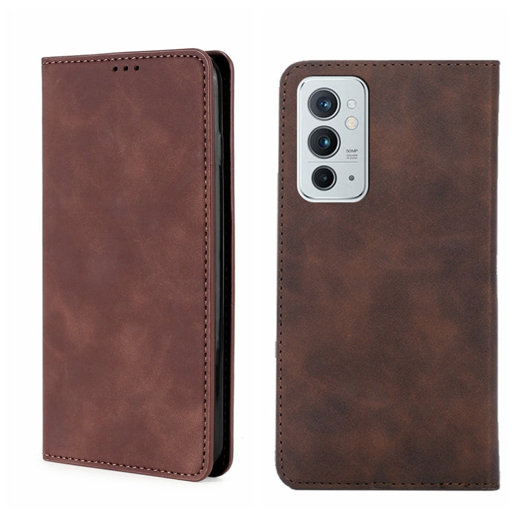 For OnePlus 9RT 5G Skin Feel Magnetic Horizontal Flip Leather Phone Case
