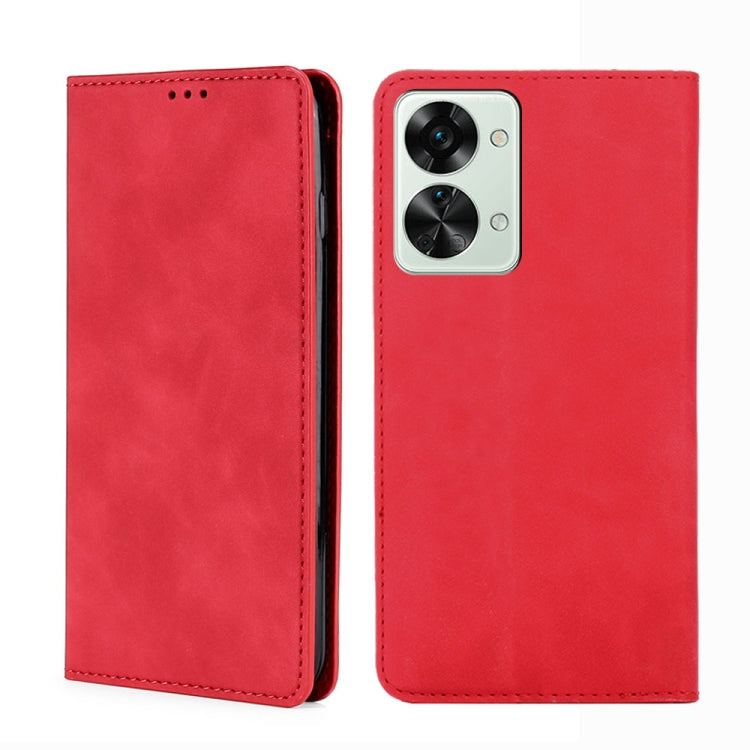 For OnePlus Nord 2T Skin Feel Magnetic Horizontal Flip Leather Phone Case
