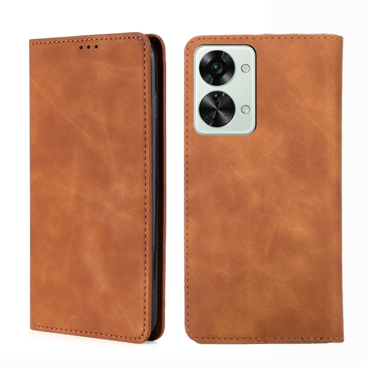 For OnePlus Nord 2T Skin Feel Magnetic Horizontal Flip Leather Phone Case