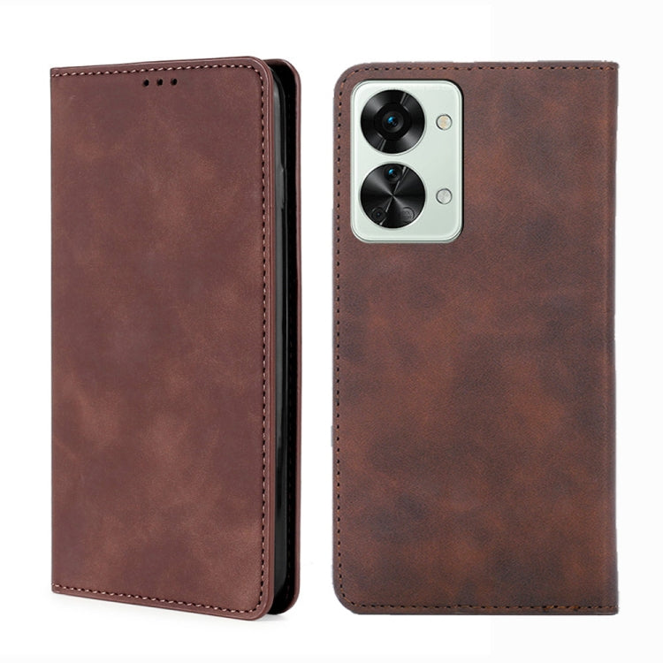 For OnePlus Nord 2T Skin Feel Magnetic Horizontal Flip Leather Phone Case