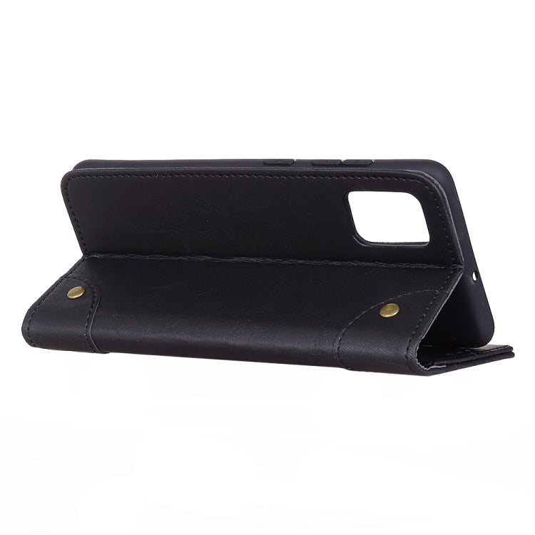 For Galaxy A41 Copper Buckle Retro Crazy Horse Texture Horizontal Flip Leather Case with Holder & Card Slots & Wallet