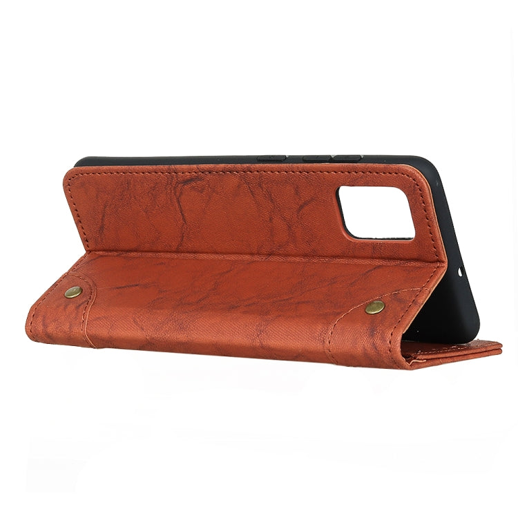 For Galaxy A41 Copper Buckle Retro Crazy Horse Texture Horizontal Flip Leather Case with Holder & Card Slots & Wallet