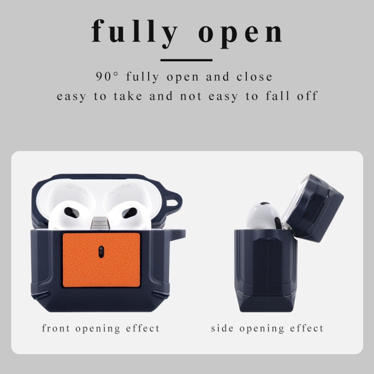 Leather Texture Armor Earphone Protective Case For AirPods 3