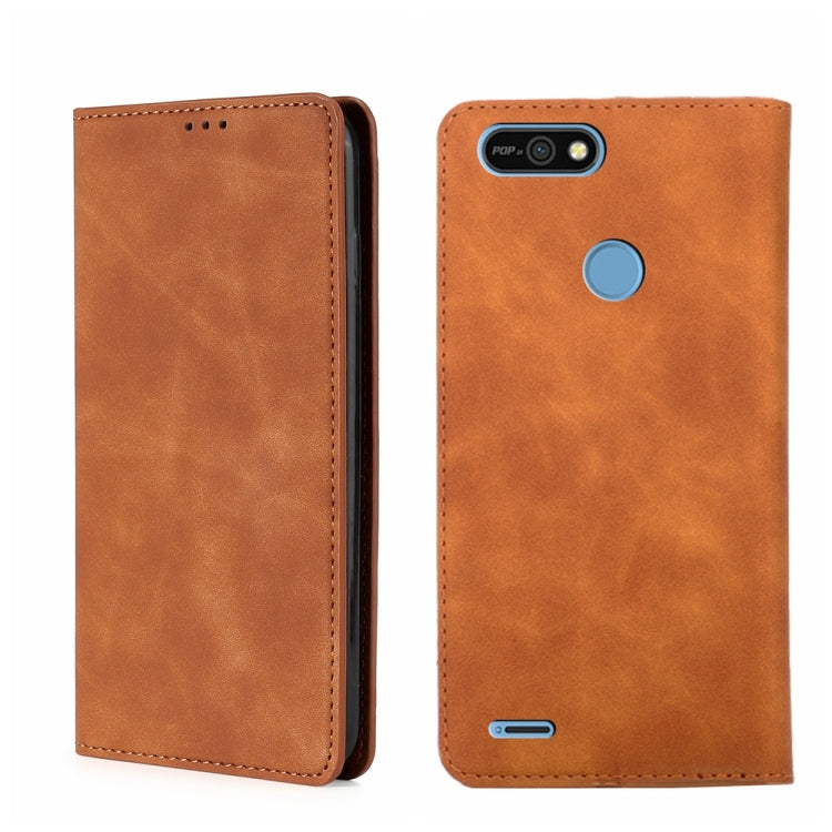 For Tecno Pop 2/Pop 2F/Pop 2 Pro/Pop 2 Power/Itel P13 Skin Feel Magnetic Horizontal Flip Leather Phone Case