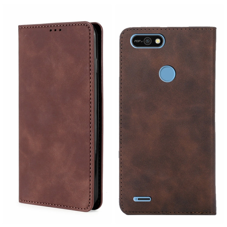 For Tecno Pop 2/Pop 2F/Pop 2 Pro/Pop 2 Power/Itel P13 Skin Feel Magnetic Horizontal Flip Leather Phone Case
