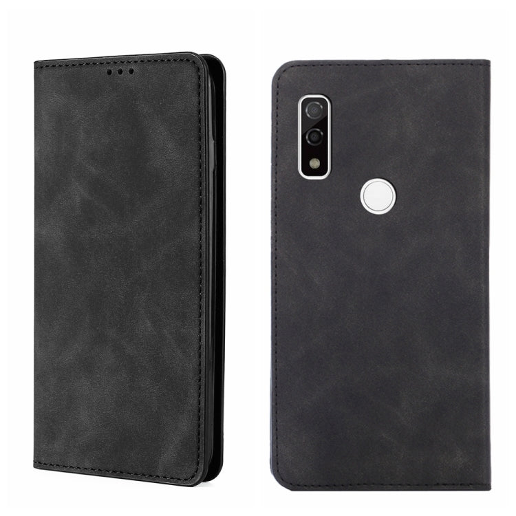 For Fujitsu Arrows WE F-51B Skin Feel Magnetic Horizontal Flip Leather Phone Case