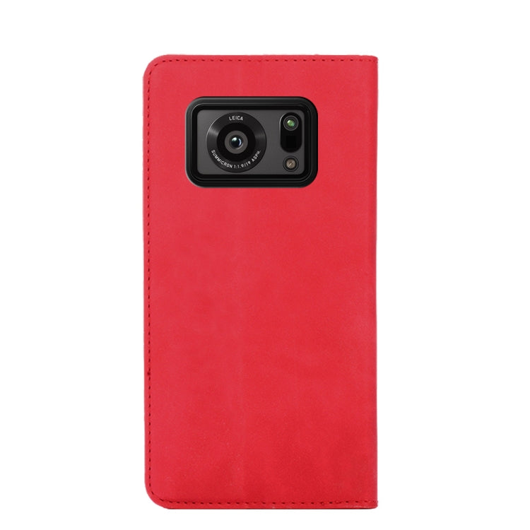 For Sharp Aquos R6 Skin Feel Magnetic Horizontal Flip Leather Phone Case