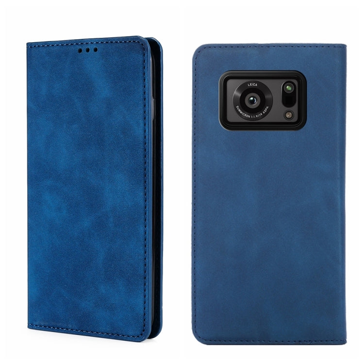 For Sharp Aquos R6 Skin Feel Magnetic Horizontal Flip Leather Phone Case
