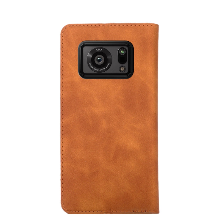 For Sharp Aquos R6 Skin Feel Magnetic Horizontal Flip Leather Phone Case