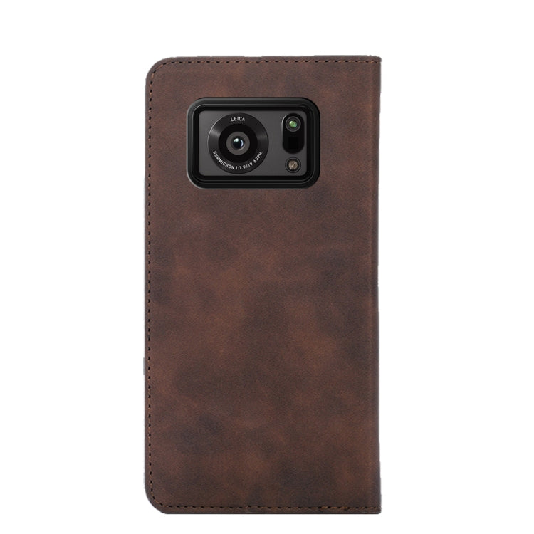 For Sharp Aquos R6 Skin Feel Magnetic Horizontal Flip Leather Phone Case