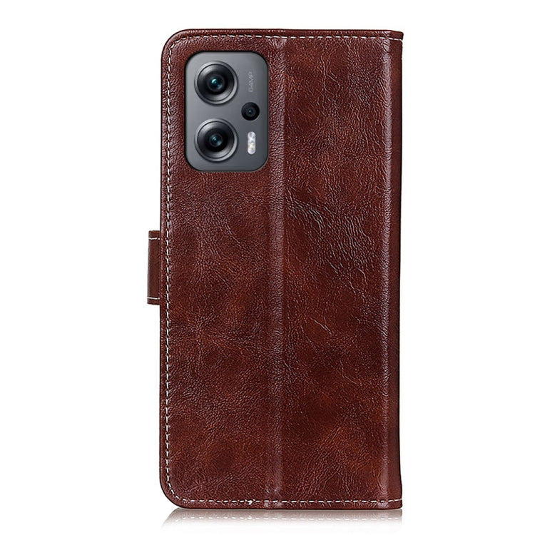For Xiaomi Redmi Note 11T Pro 5G / Note 11T Pro+ 5G China / Poco X4 GT 5G Retro Crazy Horse Texture Leather Phone Case