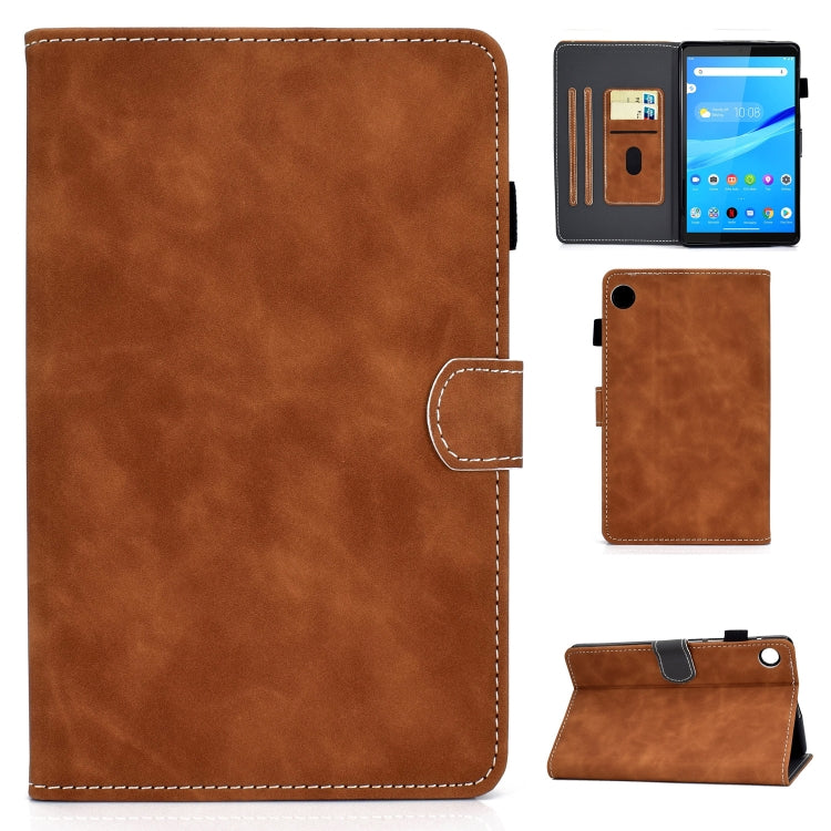 For Lenovo Tab M10 3rd Gen Stitching Cowhide Texture Smart Leather Tablet Case