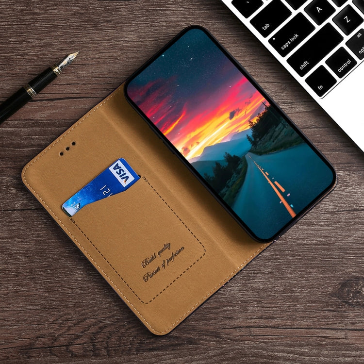 For OPPO Reno6 Pro+ 5G Grid Texture Magnetic Flip Leather Phone Case