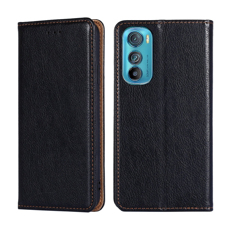 For Motorola Edge 30 Gloss Oil Solid Color Magnetic Leather Phone Case