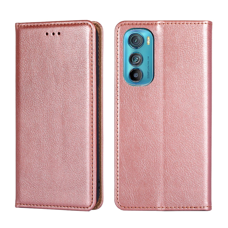 For Motorola Edge 30 Gloss Oil Solid Color Magnetic Leather Phone Case