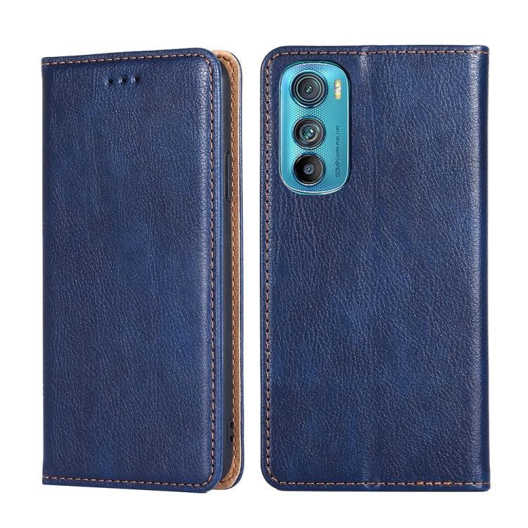 For Motorola Edge 30 Gloss Oil Solid Color Magnetic Leather Phone Case
