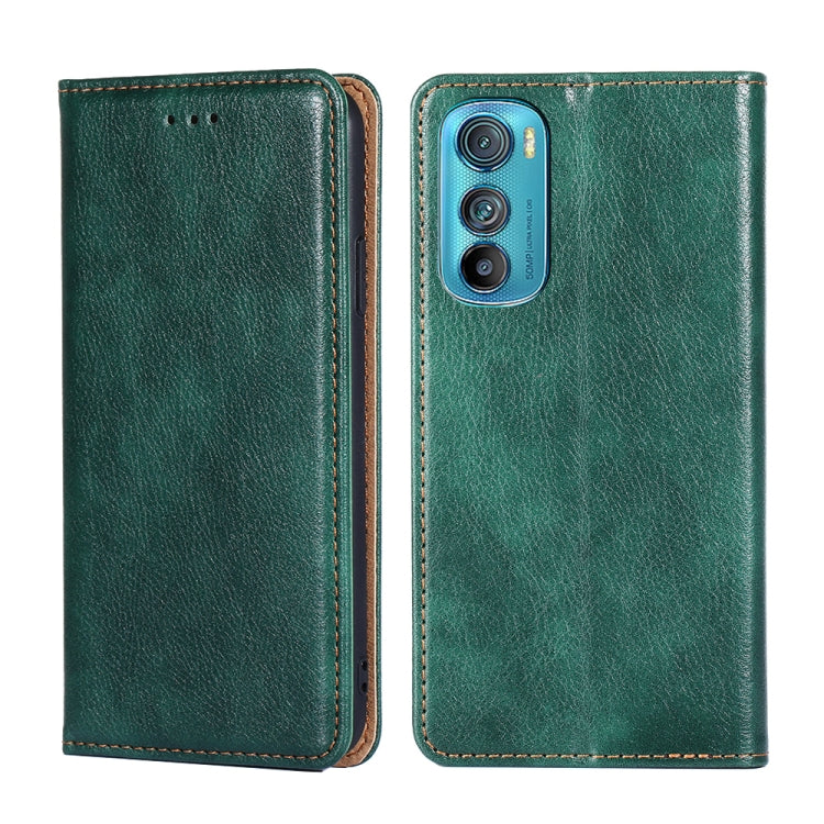 For Motorola Edge 30 Gloss Oil Solid Color Magnetic Leather Phone Case