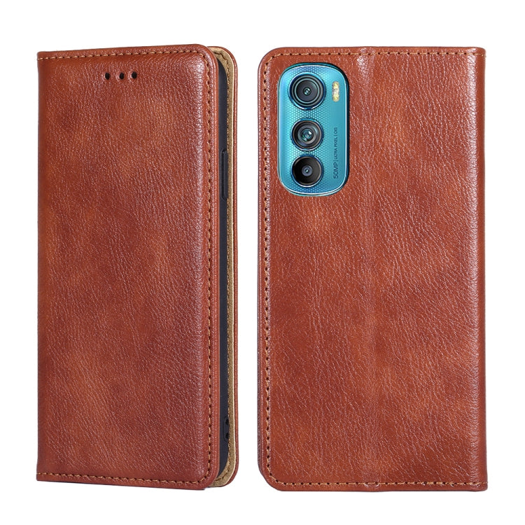 For Motorola Edge 30 Gloss Oil Solid Color Magnetic Leather Phone Case