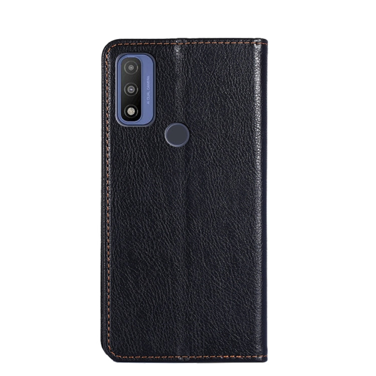 For Motorola G Pure Gloss Oil Solid Color Magnetic Leather Phone Case