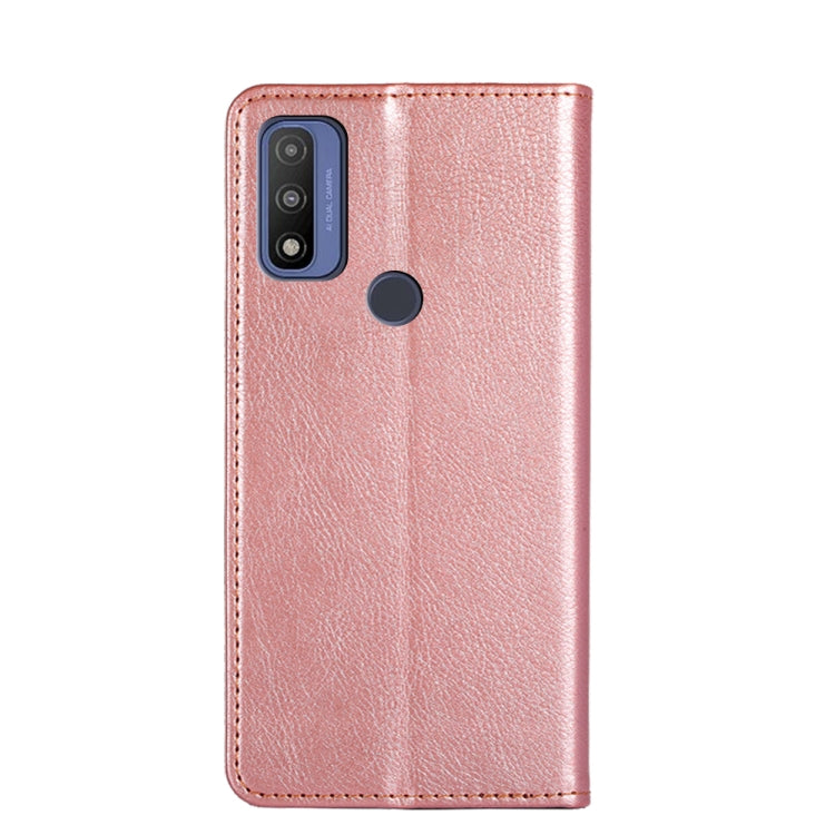 For Motorola G Pure Gloss Oil Solid Color Magnetic Leather Phone Case