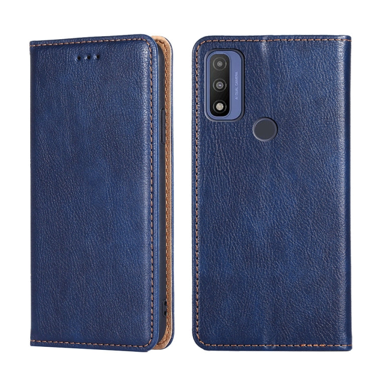 For Motorola G Pure Gloss Oil Solid Color Magnetic Leather Phone Case