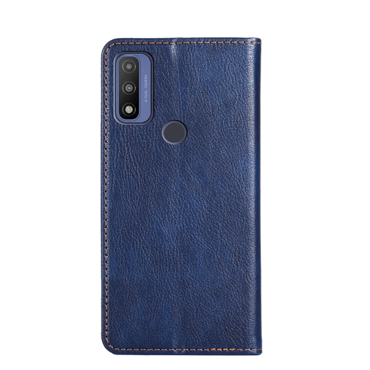 For Motorola G Pure Gloss Oil Solid Color Magnetic Leather Phone Case