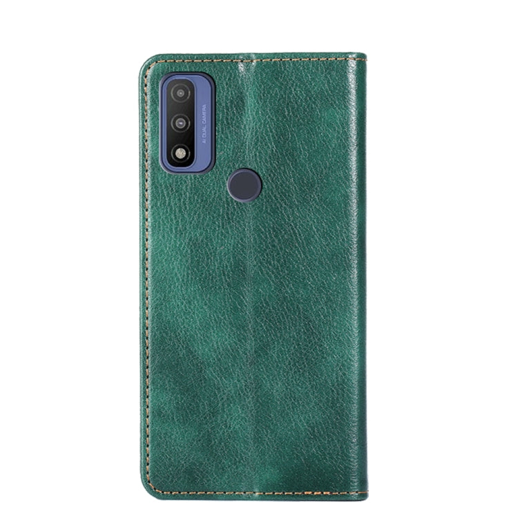 For Motorola G Pure Gloss Oil Solid Color Magnetic Leather Phone Case