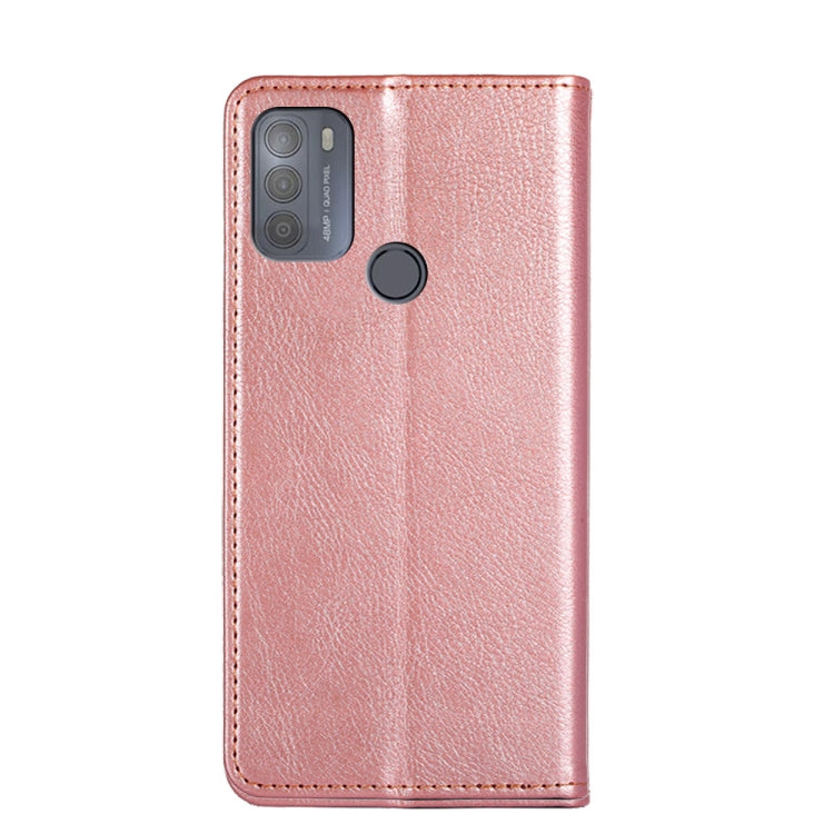For Motorola Moto G50 Gloss Oil Solid Color Magnetic Leather Phone Case
