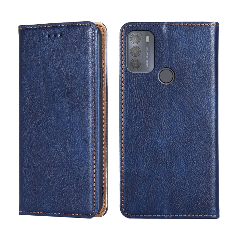 For Motorola Moto G50 Gloss Oil Solid Color Magnetic Leather Phone Case