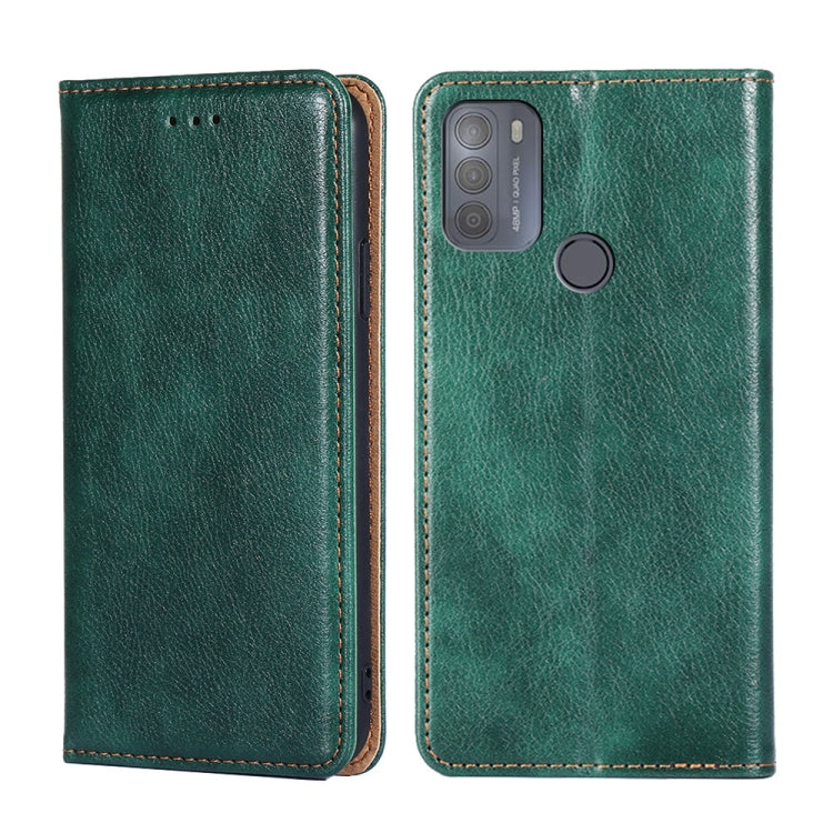 For Motorola Moto G50 Gloss Oil Solid Color Magnetic Leather Phone Case