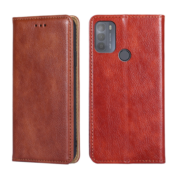 For Motorola Moto G50 Gloss Oil Solid Color Magnetic Leather Phone Case