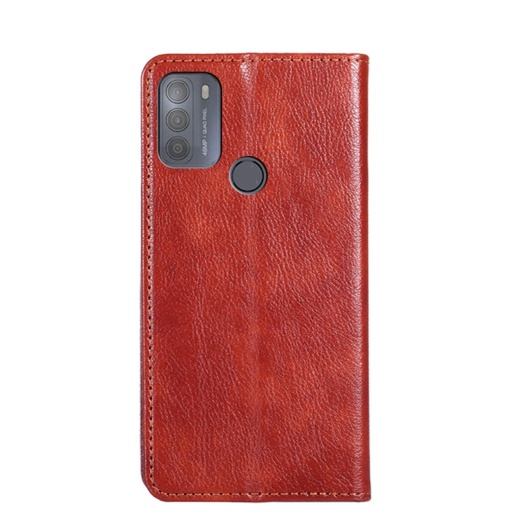 For Motorola Moto G50 Gloss Oil Solid Color Magnetic Leather Phone Case