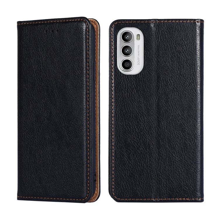 For Motorola Moto G52 4G / G82 5G Gloss Oil Solid Color Magnetic Leather Phone Case