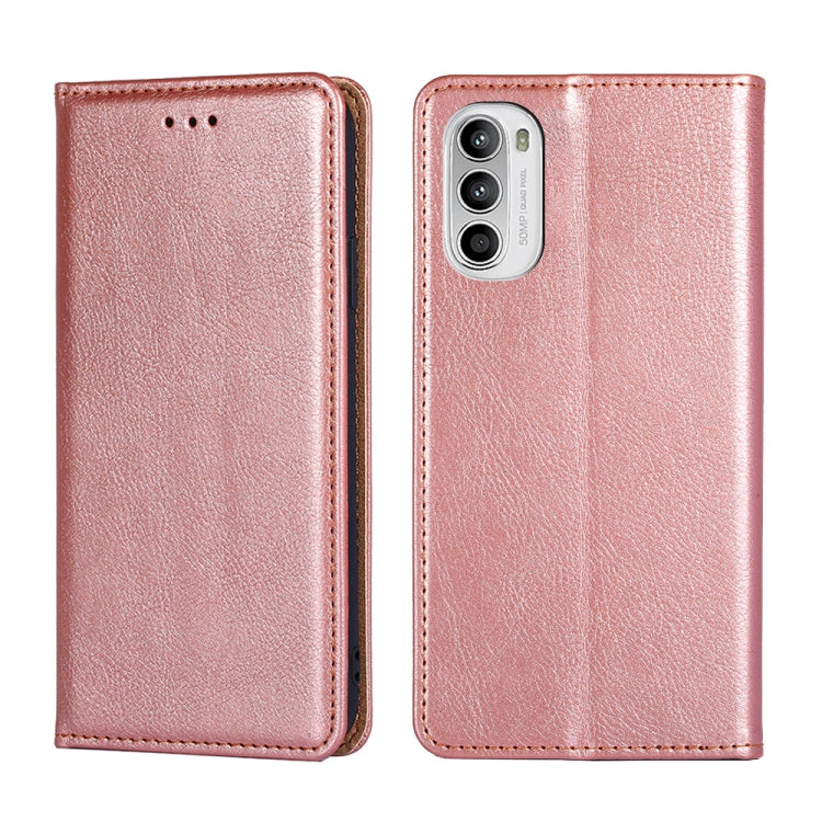 For Motorola Moto G52 4G / G82 5G Gloss Oil Solid Color Magnetic Leather Phone Case