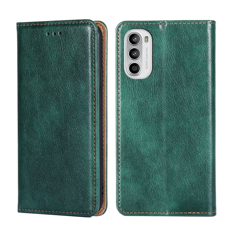 For Motorola Moto G52 4G / G82 5G Gloss Oil Solid Color Magnetic Leather Phone Case