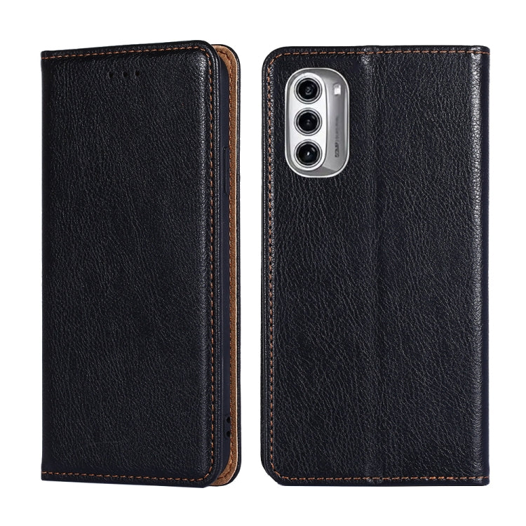 For Motorola Moto G52j 5G Gloss Oil Solid Color Magnetic Leather Phone Case