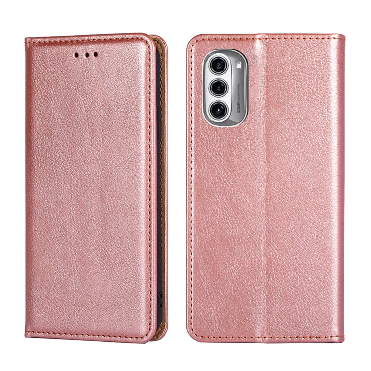 For Motorola Moto G52j 5G Gloss Oil Solid Color Magnetic Leather Phone Case