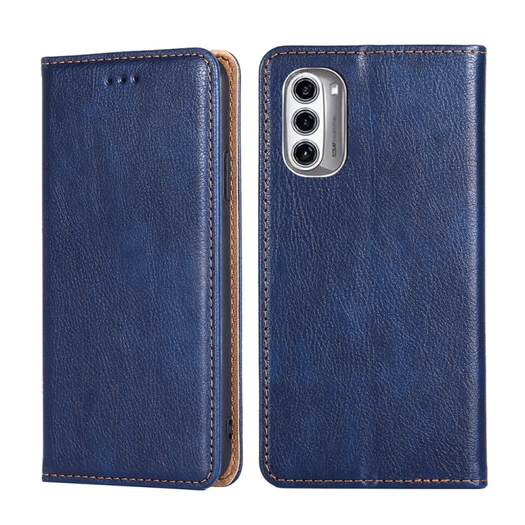 For Motorola Moto G52j 5G Gloss Oil Solid Color Magnetic Leather Phone Case