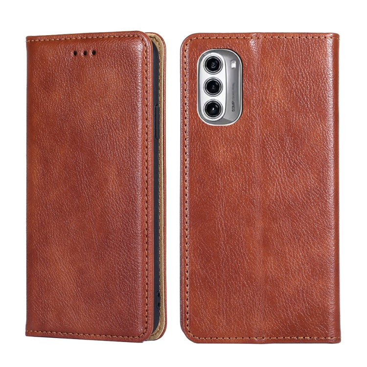 For Motorola Moto G52j 5G Gloss Oil Solid Color Magnetic Leather Phone Case